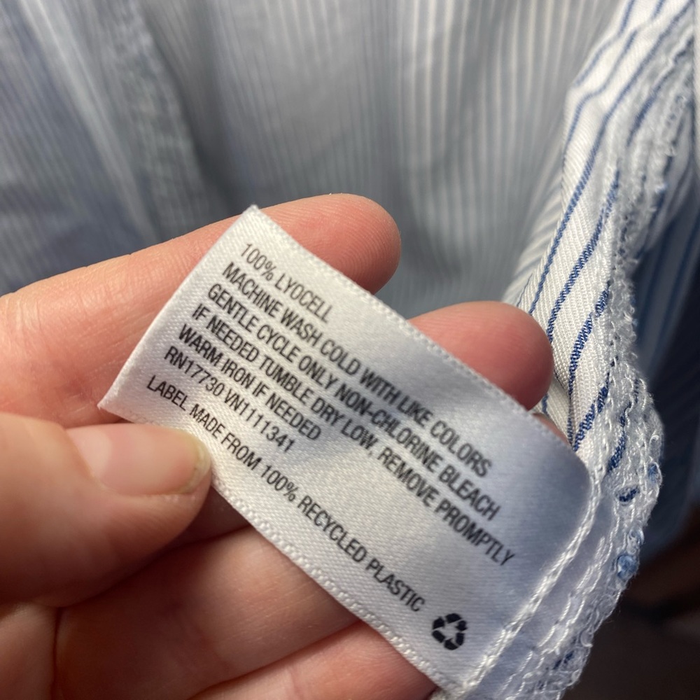 Stripe Button Down, Blue And White - image 3